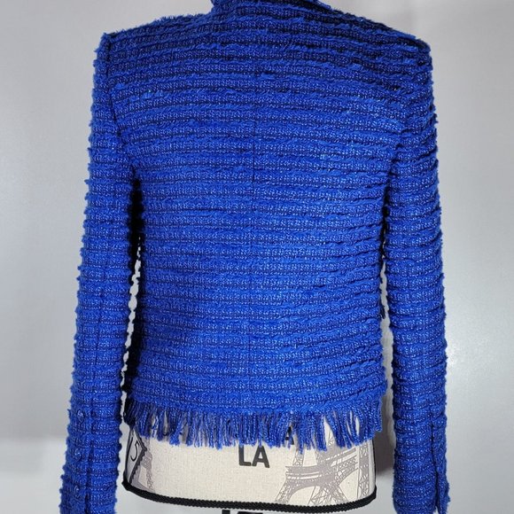 L'AGENCE Angelina Tweed Blazer, Twilight Blue, Women's Size 2, NWOT - Picture 5 of 9
